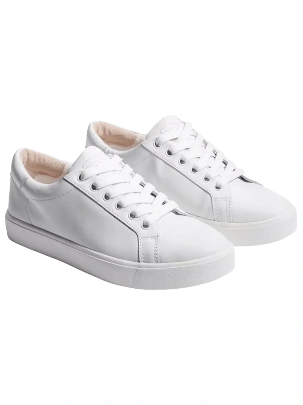 Sam Edelman White Leather Lace-Up Ethyl Bright White Sneakers - Size 11